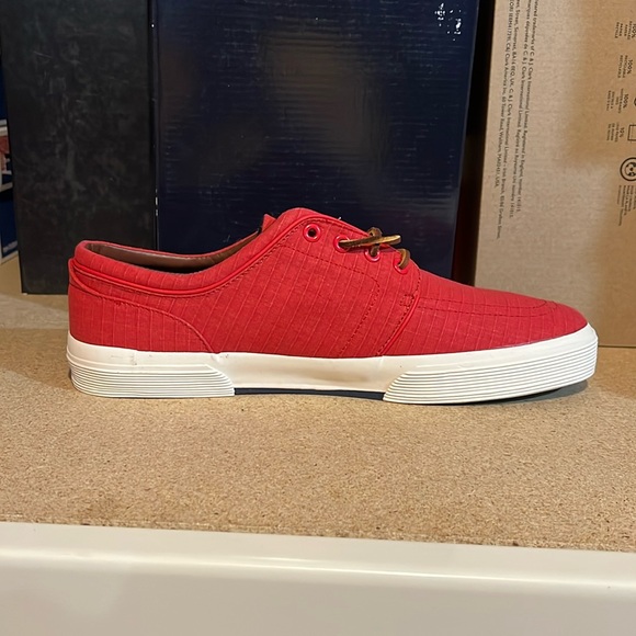 Polo Ralph Lauren Faxon Ripstop shoes sneakers new red Mens Size 11.5 - Picture 4 of 13